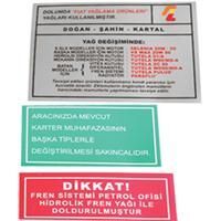 AYHAN MOTOR ETİKETİ TAKIMI M131 DKŞ