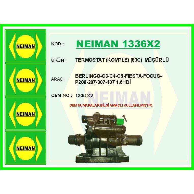 BESCHER TERMOSTAT KOMPLE 83C MÜŞÜRLÜ BERLINGO-C3-C4-C5-FIESTA-FOCUS-P206-207-307-407 1.6HDİ (1336.X2)