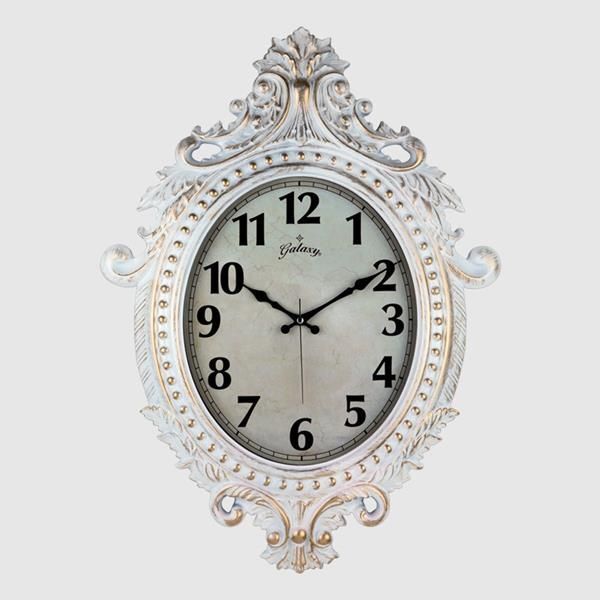 SAAT 731-BA DUVAR SAATİ GRİ ÇERÇEVE ÇAP:73CM X 54CM VİNTAGE TAÇLI EKSİTME DEKORATİF AMERİKAN BRİSTOL KADRAN AKAR SANİYELİ MEKANİZMA AKRİLİK BOYA MİNERAL CAM (SAAT731)