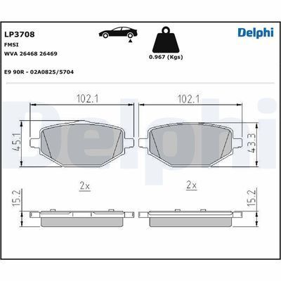 DELPHI FREN BALATASI ARKA RENAULT CAPTUR II 20> E-TECH 160 (440602361R)