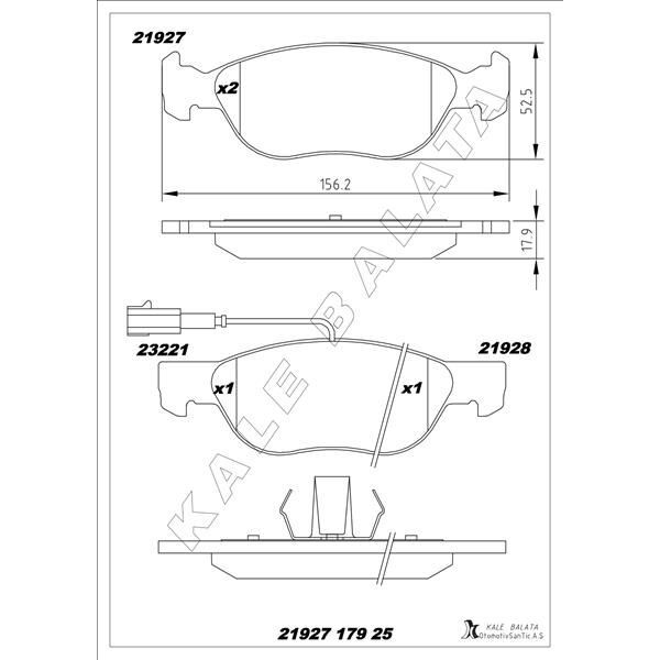 KALE BALATA BALATA ÖN 145-146 94-01 (71753042)