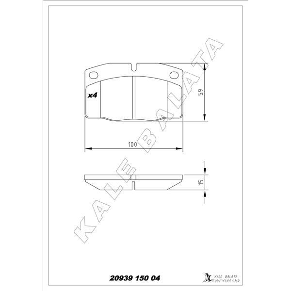 KALE BALATA ÖN FREN BALATASI ASCONA 76/88 CORSA A 82.3.93 KADET 1.4 88-95 VECTRA A 88/11.95 OMEGA <94 (1605586)