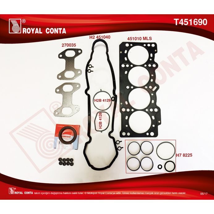 ROYAL MOTOR CONTA TK. FIAT 500 07> DOBLO 05> FIORINO 09> GRANDE PUNTO 08> LİNEA 07> PALIO 05> PUNTO EVO 09>12 ALFA ROMEO MITO 11>18 LANCIA YPSILON 11> 1.2 1.4 (71740655)