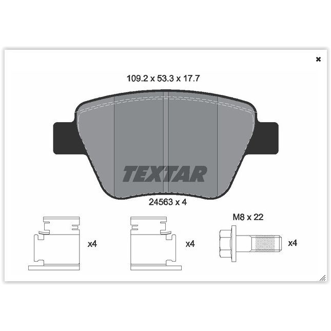 TEXTAR ARKA BALATA CADDY-GOLF6-JETTA-A3-OCTAVIA-SUPERB 10 > (2K5698451)