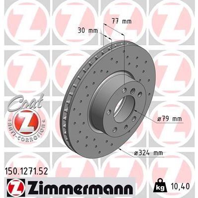 ZIMMERMANN FREN DISKI ON BMW E39 E32 E38 E31 DELIKLI (34116757746)