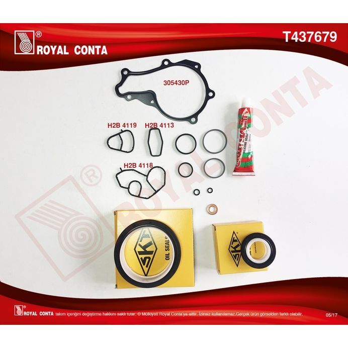 ROYAL MOTOR ALT TAKIM CONTA SKT KEÇELİ SKCSİZ FOCUS II 1.6 TDCI 04>11 FIESTA 1.6 TDCI 02>08 FUSION 1.6 TDCI 04>14 VOLVO C30 06>12 S40 II 06>12 S80 II 06>12 V50 05>12 V70 III 09>11 1.6D-206-207-307-308-40 (0197.07)