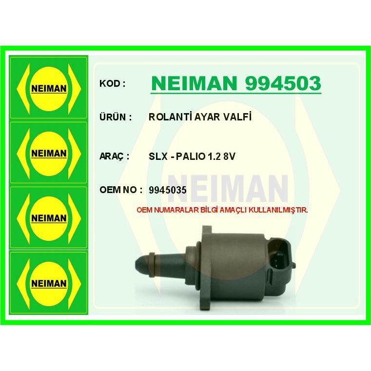 BESCHER ROLANTİ AYAR VALFİ SLX - PALIO 1.2 8V (9945035)
