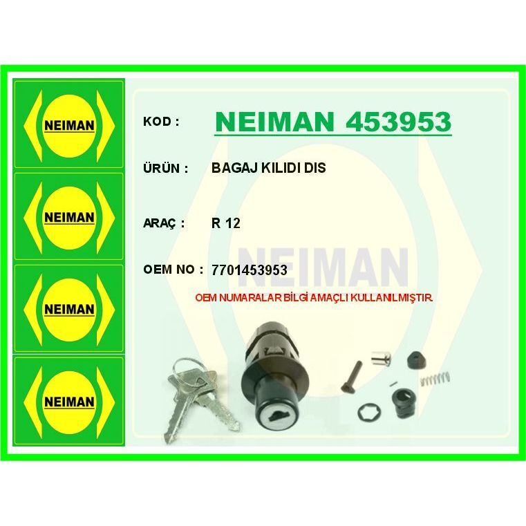 BESCHER BAGAJ KILIDI DIS R 12 (7701453953)