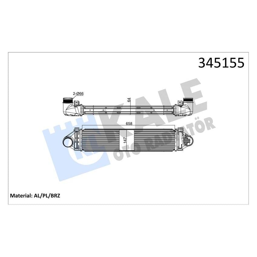 KALE RADYATOR İNTERCOOLER AL/PL/BRZ FOCUS-MONDEO IV S-MAX-DISCOVERY-FREE LANDER 2-EVOQUE-VOLVO C30-S80 II-V40-V70 (31338473)