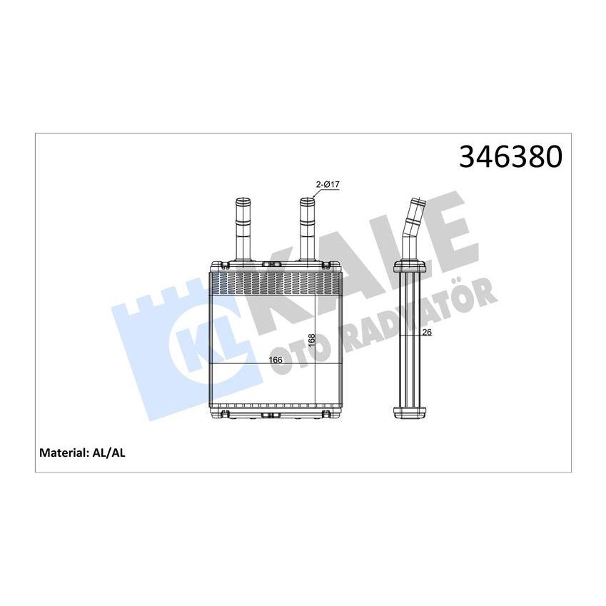 KALE RADYATOR KALORİFER RADYATÖRÜ HYUNDAI ACCENT 1.3L 4G13 95-00 / 1.5L G4EK 95-00 / ADMIRE 1.3L G4EA 01-05 / GETZ 1.3L G4EA 03-05 / 1.5L D3EA CRDI 02-05 - ALEMİNYUM (9722122000)