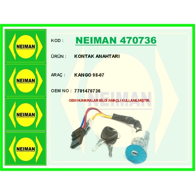 BESCHER KONTAK ANAHTARI KANGO 98-07 (7701470736)