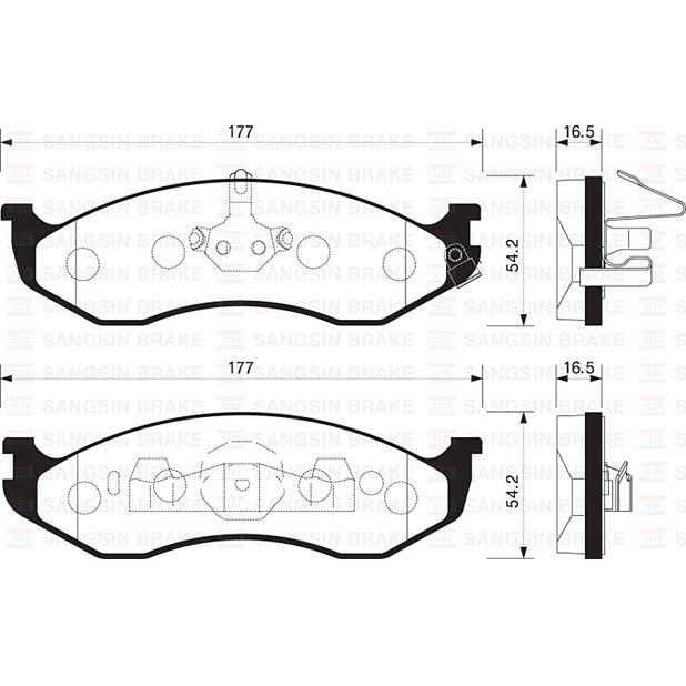 SANGSIN ÖN FREN BALATA JEEP GRAND CHEROKEE I 4.0L 5.2L 91-99 . WRANGLER 96-07 (4713175)