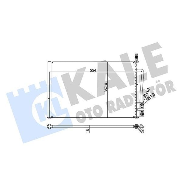 KALE RADYATOR KLIMA RADYATORU KONDANSER FIESTA FUSION 1.25 1.4 1.6 1.4TDCI 02 08 MAZDA 2 125 1.4 (1384859)