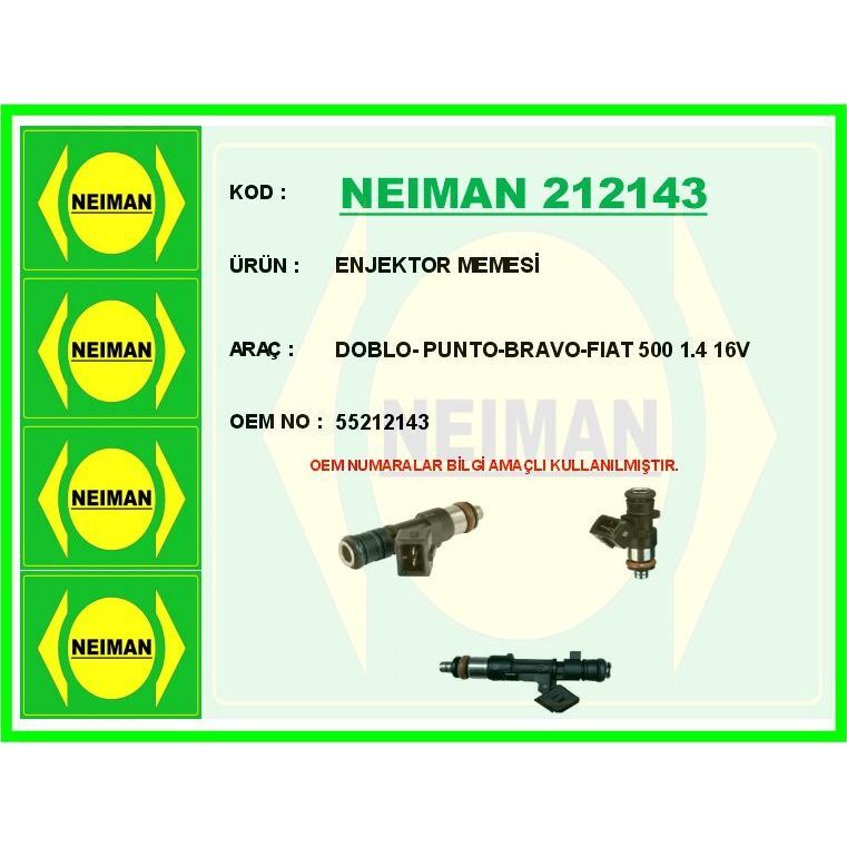 BESCHER ENJEKTOR MEMESİ DOBLO- PUNTO-BRAVO-FIAT 500 1.4 16V (55212143)