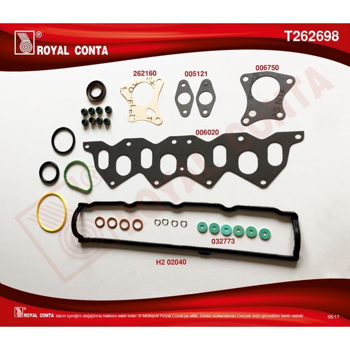 ROYAL MOTOR ÜST TAKIM CONTA SKT KEÇELİ SİLİNDİR KAPAKSIZ KNG-EXP-CLIO-F8Q