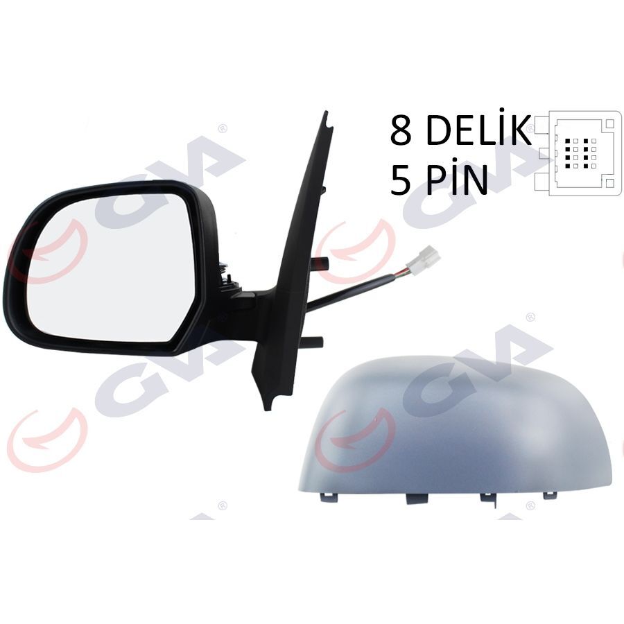 GVA DIŞ DİKİZ AYNASI SOL DOKKER-LODGY 12> ELEKTRİKLİ ISITMALI ASTARLI KONVEKS 5 FİŞ VM-6803EHPL (963025005R)