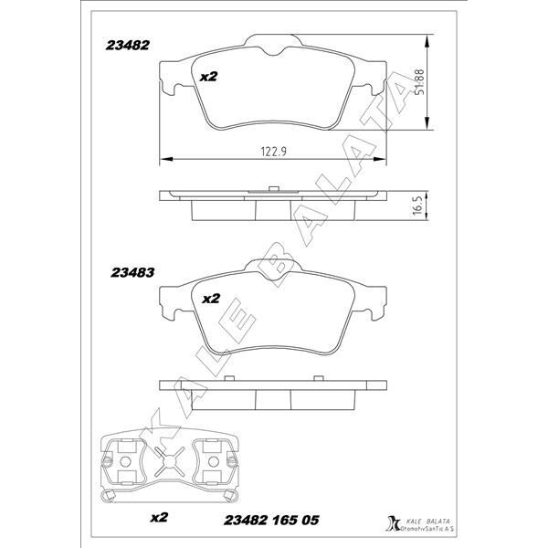 KALE BALATA ARKA BALATA LGN II 01>MGN II-LATITUDE-VECTRA C 03>FOCUS II 05>CONNEC 06> CMAX06>PRIMERA 02> GDB1469 (1605196)