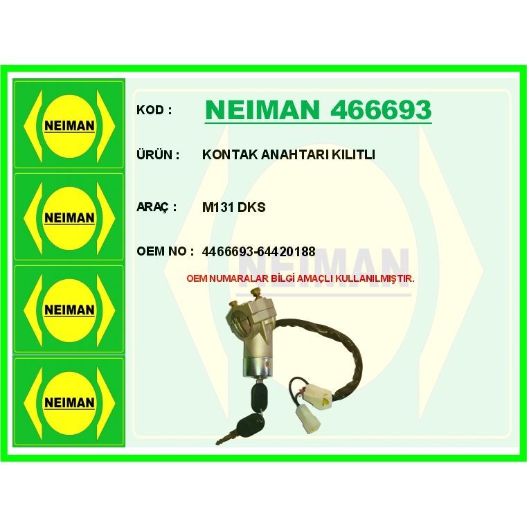 BESCHER KONTAK ANAHTARI KILITLI M131 DKS (4466693)