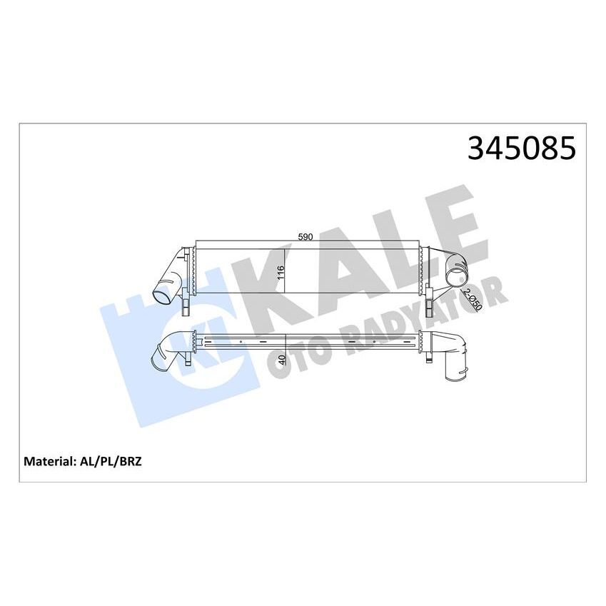 KALE RADYATOR TURBO RADYATÖRÜ INTERCOOLER LOGAN MCV-SANDERO 09 K9K AL/PL/BRZ (8200409045)