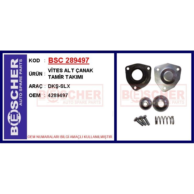 BESCHER VİTES ALT ÇANAK TAMİR TAKIMI DKŞ-SLX (4289497)