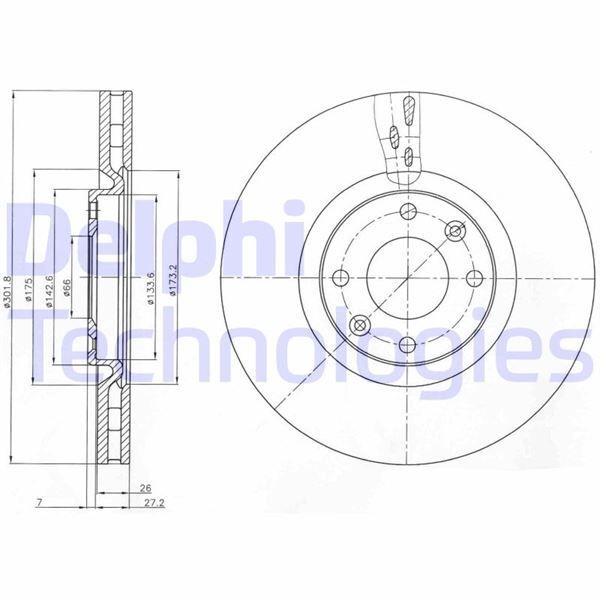 DELPHI ÖN FREN AYNASI CORSA F E 19 MOKKA E 20 208 19 2008 19 308 07 3008 09 5008 09 C4 20 DS5 15 DS3 18 302X34X4DL HAVALI (4249.64)