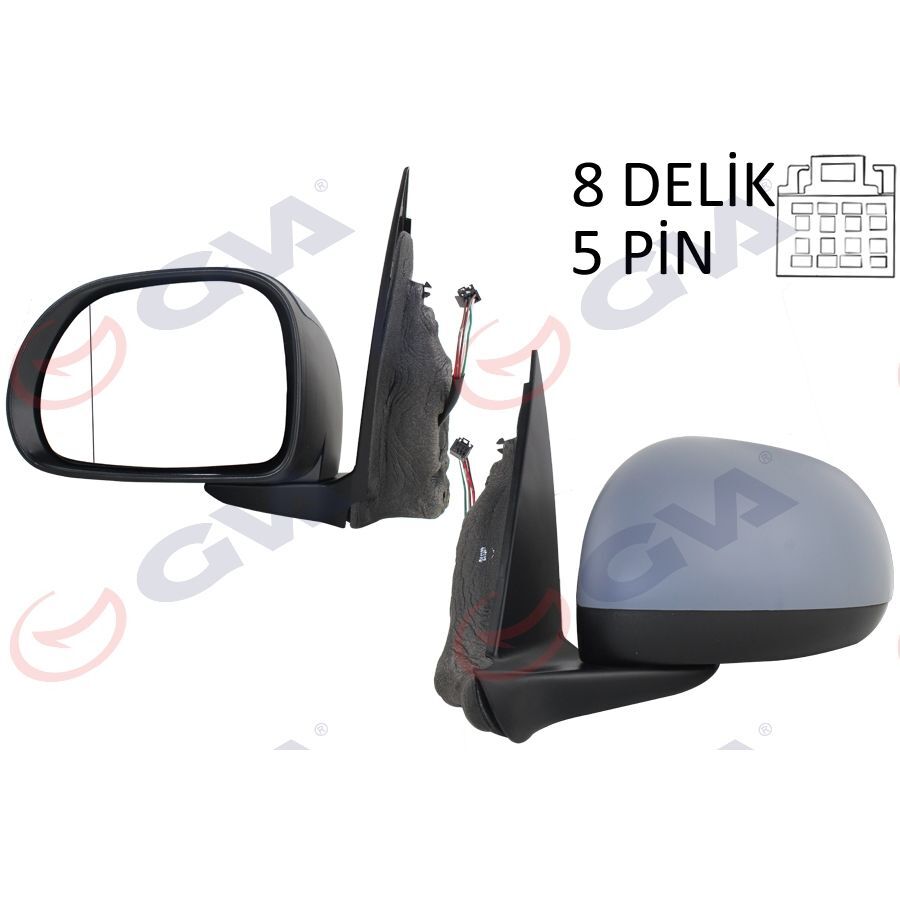GVA DIŞ DİKİZ AYNASI SOL 500 12> ELEKTRİKLİ ISITMALI ASTARLI ASFERİK VM-670EHPAL (735558571)