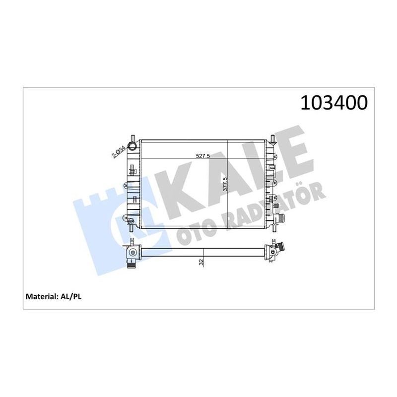 KALE RADYATOR MOTOR SU RADYATORU ESCORT CLX 1.6 ZETEC 95>01 2 SIRA AL PL (94AT8005BA)
