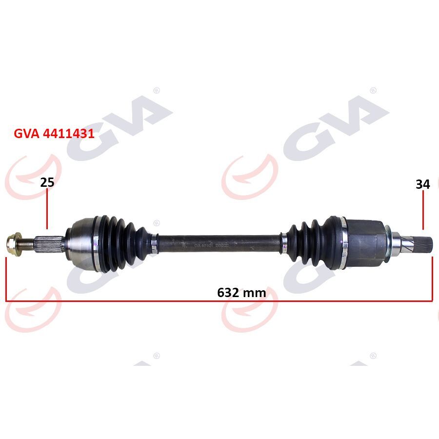 GVA KOMPLE AKS SOL RENAULT FLUENCE 09- MEGANE IV 1.5 DCİ 6 VİTES AUTO. 632MM (391016076R)