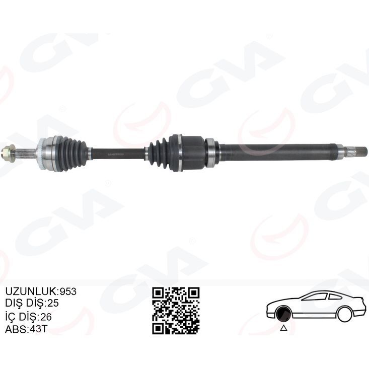 GVA ÖN AKS KOMPLE SAG VOLVO S40 I V40 I 1.8-2.0 97>04 (8251528)