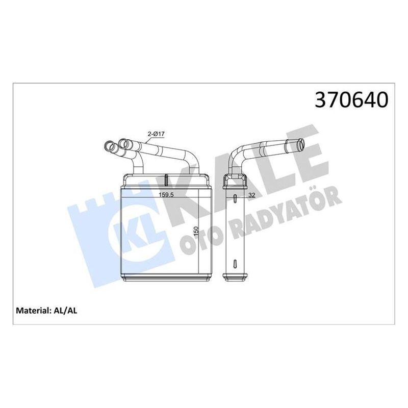 KALE RADYATOR KALORİFER RADYATÖRÜ MITSUBISHI L300 2.5L 4D56 01-06 - ALEMİNYUM (MB360948)