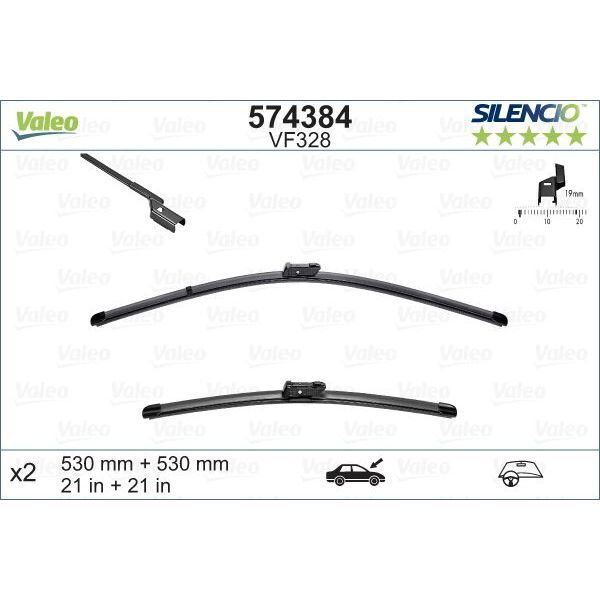 VALEO VALEO SILENCIO X-TRM FLAT BLADE VM328 X2 530 530 MM SKODA FABIA 2 (5J1998001)