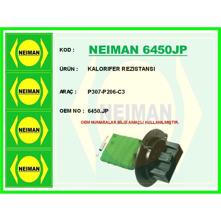BESCHER KALORIFER REZISTANSI P307-P206-C3 (6450.JP)