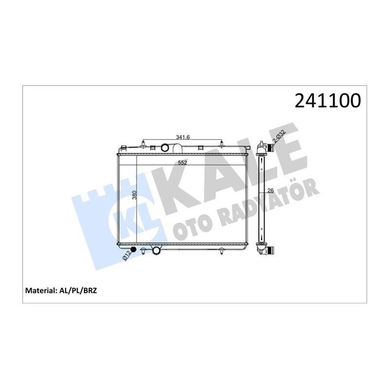 KALE RADYATOR RADYATÖR P206 1.4HDI TURBO DİESEL 1.6I 16V-1.9D-2.0HDI TURBO DİESEL - 2.0I 16V 1 SIRA ALB SİSTEM (1330.G1)