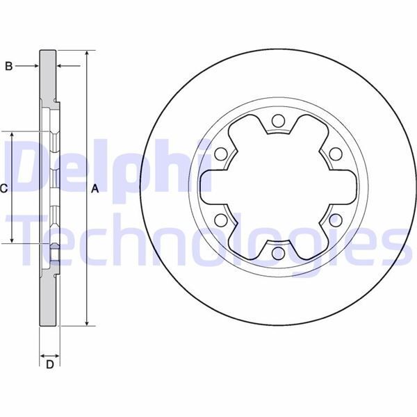 DELPHI ARKA FREN AYNASI TRANSİT V363 14 ÇİFT TEKER 308X18X122.5X22X6DL (1815600)
