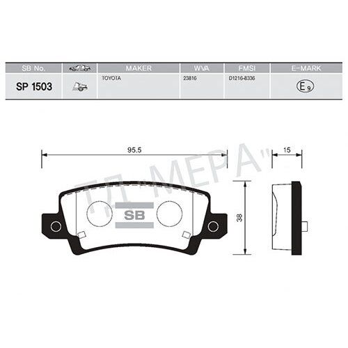 SANGSIN ARKA FREN BALATA TOYOTA COROLLA 1.4L 1.6L 4ZZ-FE 3ZZ-FE ZZE120 ZZE121 VVTI 02-06 / 1.4L 1NDTV NDE120 04-06 (0446602070)