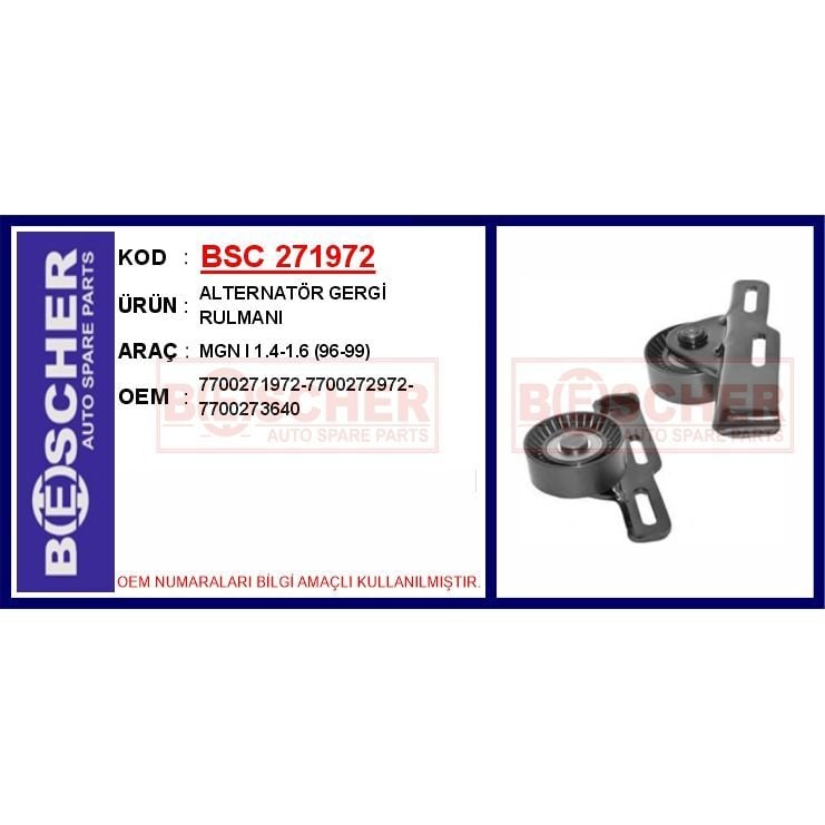 BESCHER ALTERNATÖR GERGİ RULMANI MGN I 1.4-1.6 96-99 (7700271972)
