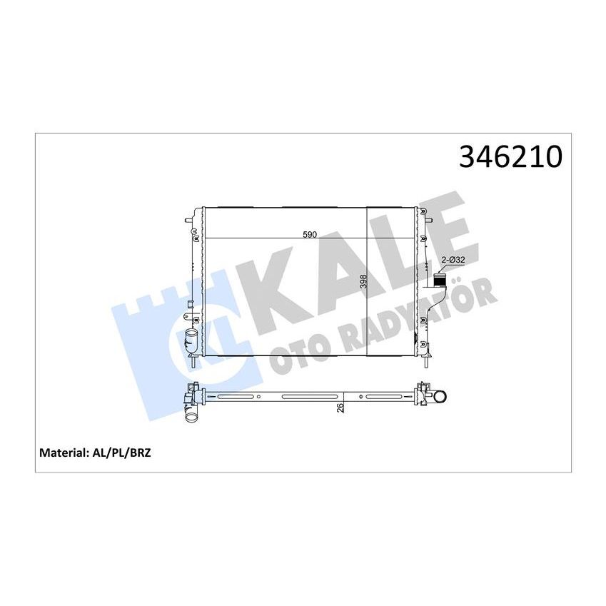 KALE RADYATOR RADYATÖR DACIA DUSTER 10 LOGAN 05 1.5 DCİ MEK.ŞANZ. / AC AL/PL/BRZ (214100598R)