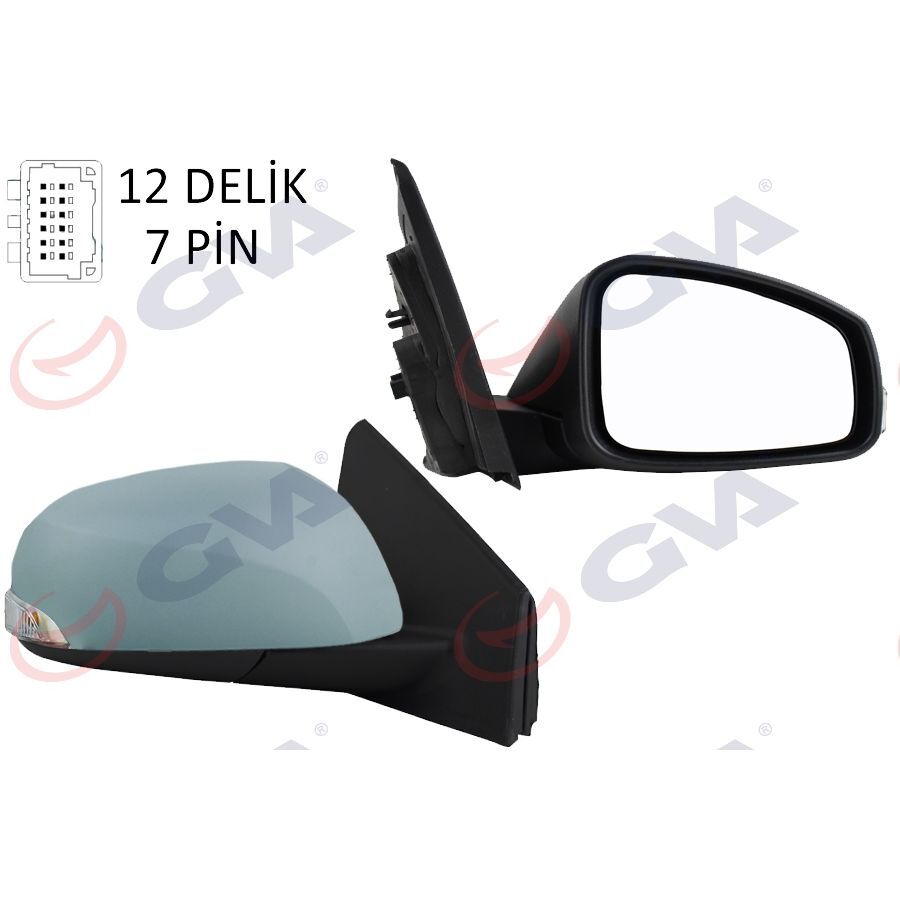 GVA DIŞ DİKİZ AYNASI SAĞ MEGANE-FLUENCE 08> ELEKTRİKLİ ISITMALI SİNYALLİ ASTARLI KONVEKS 7 FİŞ VM-6138EHPR (963010191R)