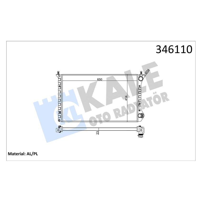KALE RADYATOR RADYATÖR DOBLO-DOBLO CARGO 1.4 10/05> 1.6-1.9D 01> MEK AC AL/PL/BRZ (46749018)