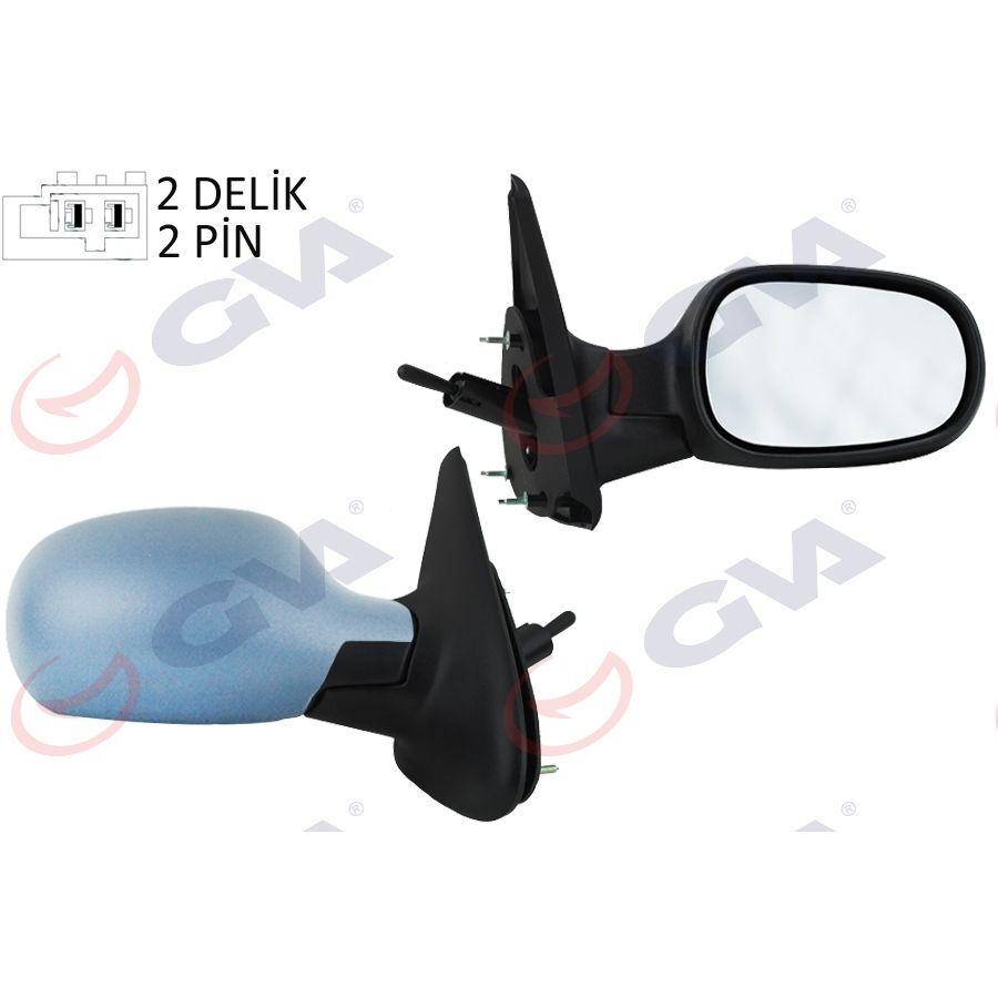GVA DIŞ DİKİZ AYNASI SAĞ MEGANE 99> MEKANİK SENSÖRLÜ ASTARLI KONVEKS 2 FİŞ VM-129PSR (7701471859)