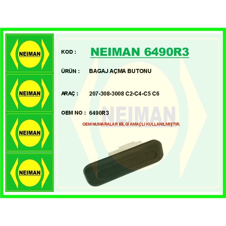 BESCHER BAGAJ AÇMA BUTONU 207-308-3008 C2-C4-C5 C6 (6490R3)