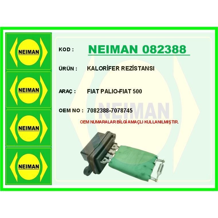 BESCHER KALORİFER REZİSTANSI FIAT PALIO-FIAT 500 (7078745)