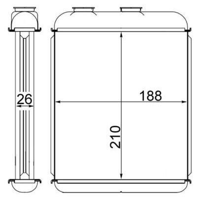 MAHLE KALORİFER RADYATÖRÜ BRAZİNG ASTRA F-ASTRA G-ASTRA H YÜZÜKLÜ MEK OTOM 208X183X26 (1618134)