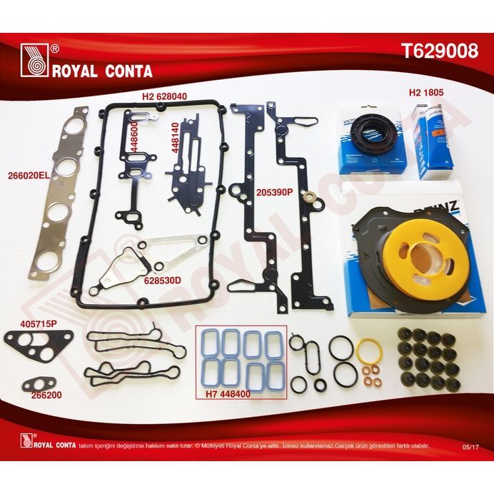 ROYAL MOTOR TAKIM CONTA REINZ KEÇ. SUBP.LASTİK SKC SİZ TRANSIT V348 11 14 V363 14 RANGER 12 2.2TDCI 155PS EURO5 A.CEKER (BK3Q6008AAT)