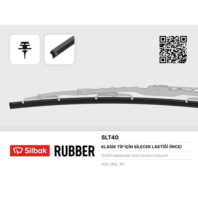 SILBAK SİLECEK LASTİĞİ 400MM TEL TAKILAN