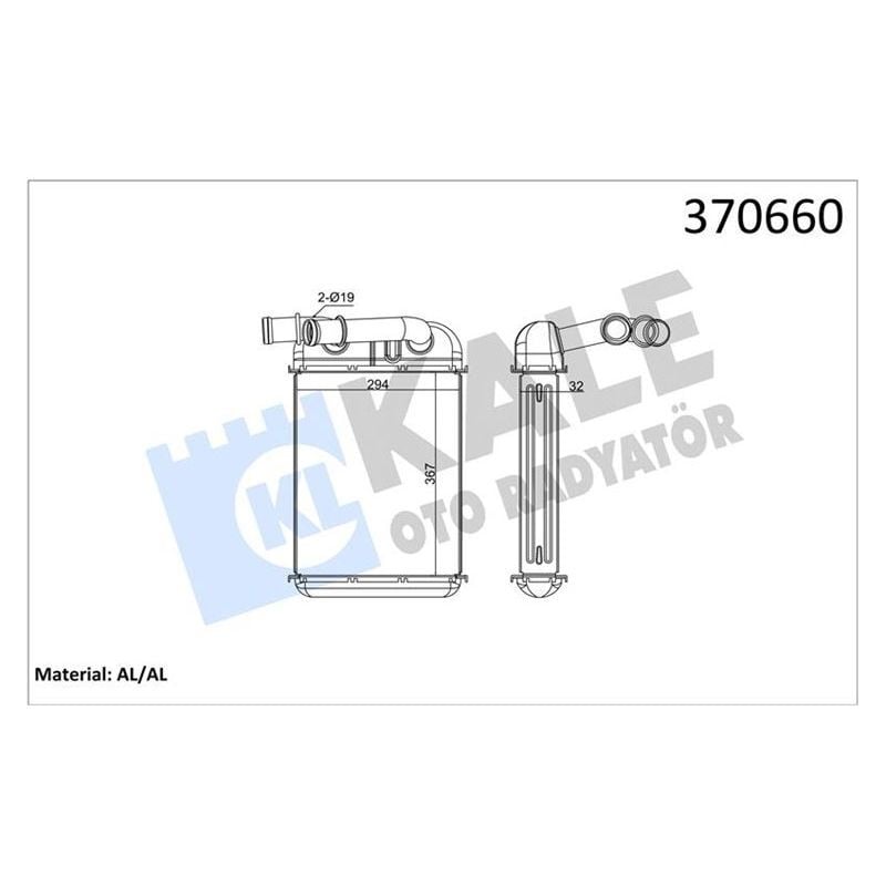 KALE RADYATOR KALORİFER RADYATÖRÜ Q7-TOUAREG 3.0TDI V6 24V 06-15 CAYENNE 3.0 DIESEL 3.6 10 BORULU 367X294X32 (7L0819032A)