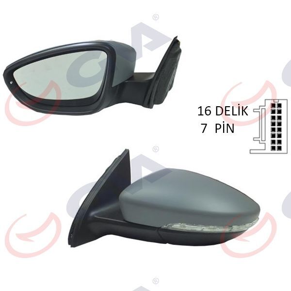 GVA DIŞ DİKİZ AYNASI SOL PASSAT 11> ELEKTRİKLİ ISITMALI Ç.AYDINLATMALI ASTARLI ASFERİK 7 FİŞ VM-6194NEHPAL (3AB8575079B9)