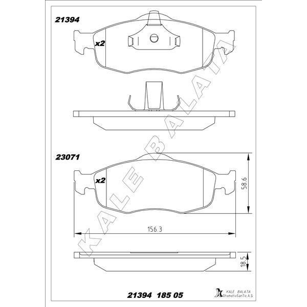 KALE BALATA FREN BALATASI ÖN FORD MONDEO 93> KABLOLU İKAZLI (97BG2K021AB)