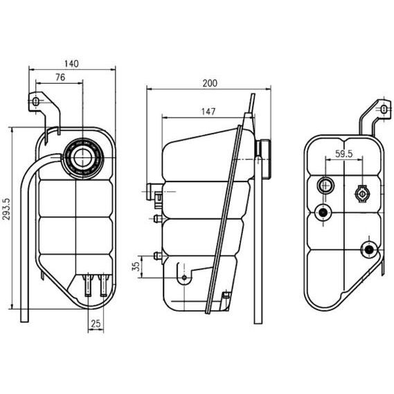 MAHLE RADYATOR YEDEK SU DEPOSU MERCEDES W220 W463 (A2205000049)