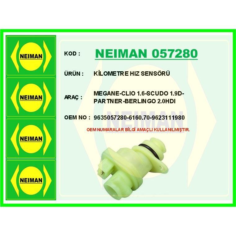 BESCHER KİLOMETRE HIZ SENSÖRÜ MEGANE-CLIO 1.6-SCUDO 1.9D-PARTNER-BERLINGO 2.0HDI (6160.70)